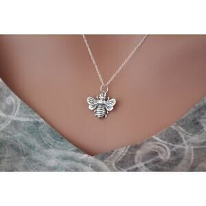 Sterling Silver Bumble Bee Pendant Necklace